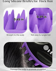 HEETA Scalp Massager with Soft Silicone Bristles - Removes Dandruff, Relieves Itching, Shampoo Brush for Hair Care & Scalp Relaxation (Black & Dark Purple)