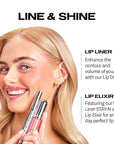 Sacheu Lip Liner STAY-N & Lip Elixir Bundle — Long Lasting Matte Lip Tattoo, Transfer Proof Lipstain Infused with Hyaluronic Acid & Vitamin E, for All Skin Types — P-inked and Clear