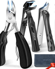 2025 Toenail Clippers for Thick Toenails for Seniors, Angled Head Large Toe Nail Clippers Set for Men, Heavy Duty Ingrown Toenail Clippers with Long Handle, Ultra Sharp Slanted Nail Cutter Wide Jaw