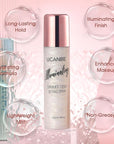 UCANBE Shimmer Dewy Setting Spray – Glowing + Makeup Setting Spray 2 in 1 Lightweight Formula for a Radiant Glow,Long-Lasting Face Mist for Face Body, 4 Fl Oz #Platinum