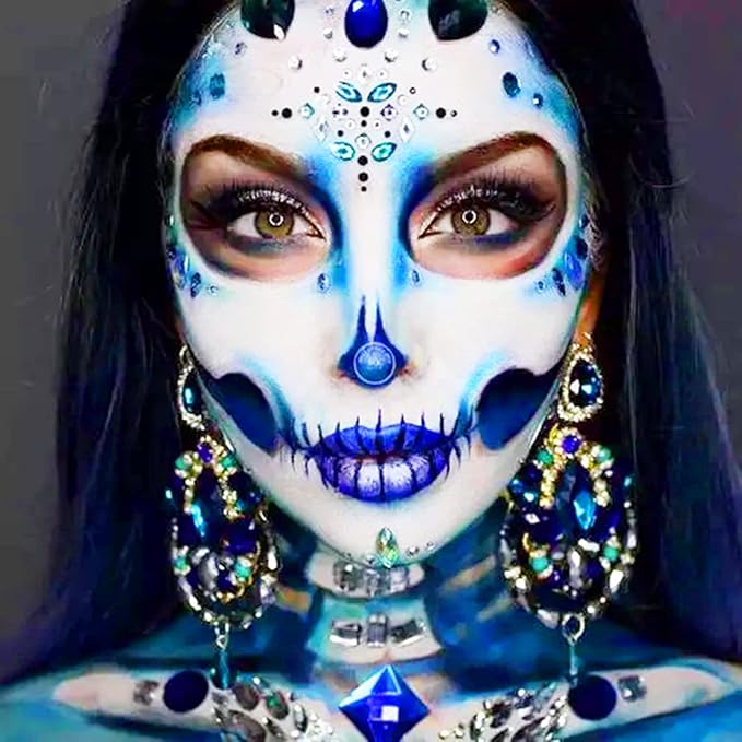 MEICOLY Royal Blue Face Body Paint Stick(1.06 Oz),Scary Clown Makeup,Waterproof Blue Eye Black Baseball/Softball/Football,Face Paint Stick for Halloween,Smurf Mystique Cosplay,Avatar SFX Makeup