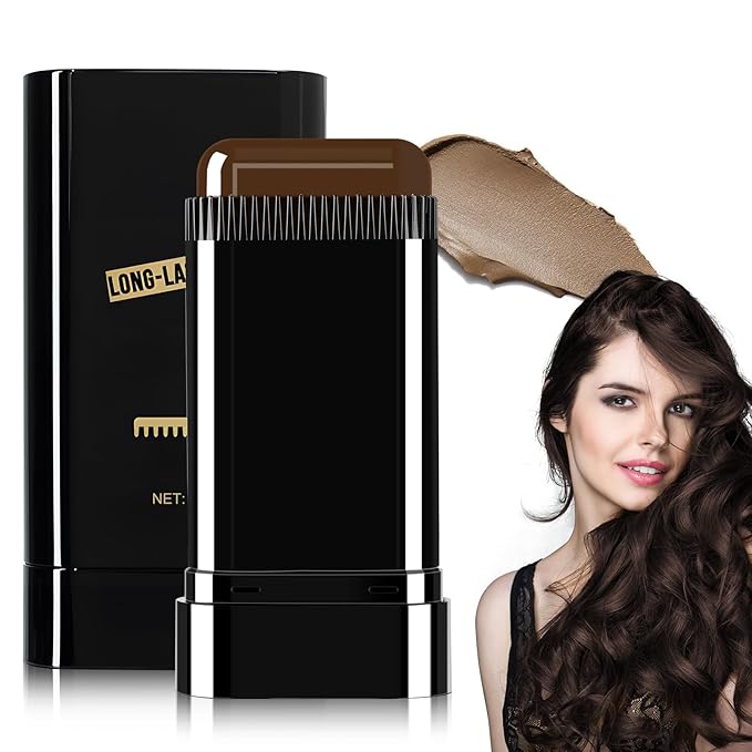 Safe and Convenient Comb Hair Dye, Touch up Combs, Waterproof and Sweat-Proof Hair Dye Comb, Portable Colouring Hair Dyes, 2 in 1 Instant Dye for Women & Men (Dark-Brown)