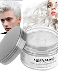 Hair Wax Color White, Temporary Hair Color Dye Washable Hair Styling Mud, Style Clay for Girls Boys Teens Women, Instant Hair Coloring Gel Cream for DIY Cosplay Halloween Children's Day (1, White)