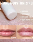 Oulac Moisturizing Shine Lipstick - Giltter Tinted Lip Balm Hydrating, Lip Plumper, Glossy Finish, Sheer Coverage with Pearlescent, Smooth for All Skin, Cracked and Chapped Lips, 2.2g/0.07oz (S03)