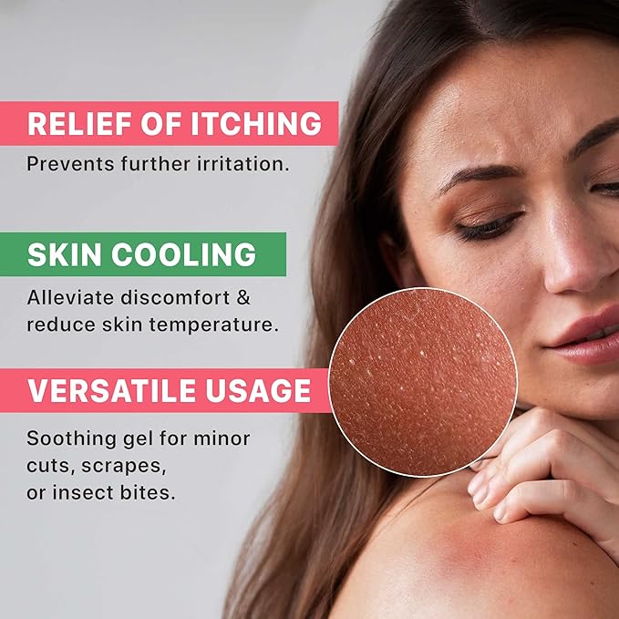 Aloe Vera Gel - USA Made with Natural & Organic Ingredients, Aloe Vera Plant Gel for Face with Vitamin C & E, Pure Aloe Vera Gel for Face Mask, Hair & Skin, Soothing and Cooling Gel for After Sun