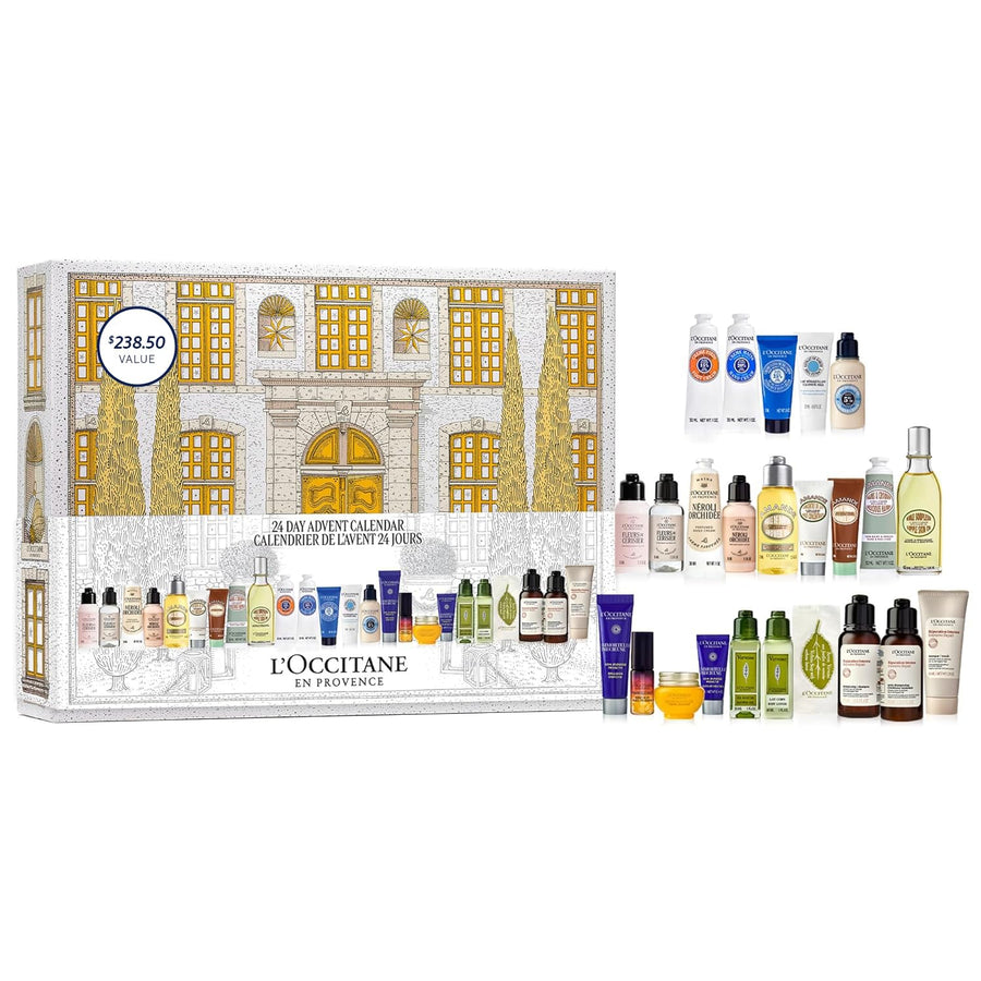 L'OCCITANE Advent Calendar, 24-Piece Luxury Beauty Countdown Holiday Gift Set Including Daily Skincare, Hair, Body & Fragrance, Travel Size Minis