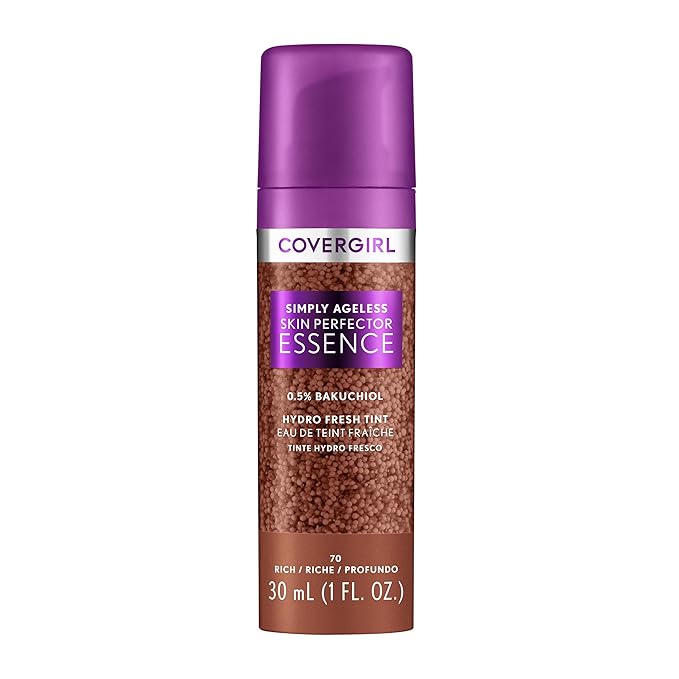Covergirl Simply Ageless Skin Perfector Essence Foundation, 70 Vegan Formula, 1.0oz