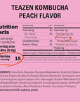 TEAZEN Peach Kombucha Tea, Hydration Drink Mix, Sugar Free, Live Probiotics & Prebiotics, 10 Sticks, 1.76oz