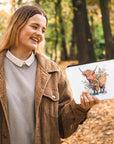 Western cosmetic bag highland cow