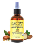 PURA D'OR 4 Oz Organic Moroccan Argan Oil – 100% Pure Cold-Pressed Virgin Grade – Lightweight Moisturizer for Skin, Face, Body & Hair – Helps Dry Skin, Scalp Care, Split Ends, Nails & Cuticles