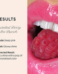Winky Lux Fruity Gloss pH Lip Stain, Non Sticky Lip Gloss, Tinted Lip Oil, Lip Lacquer, Yummy Fruit Lipgloss, Jojoba Oil for Hydration & Shine, Raspberry