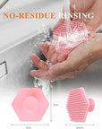 VWMYQ Silicone Face Scrubber for Men, Gentle Exfoliator Pad & Massager, Facial Cleansing Brush Silicone Face Wash Brush Removes Dead & Dry Skin（Pink）