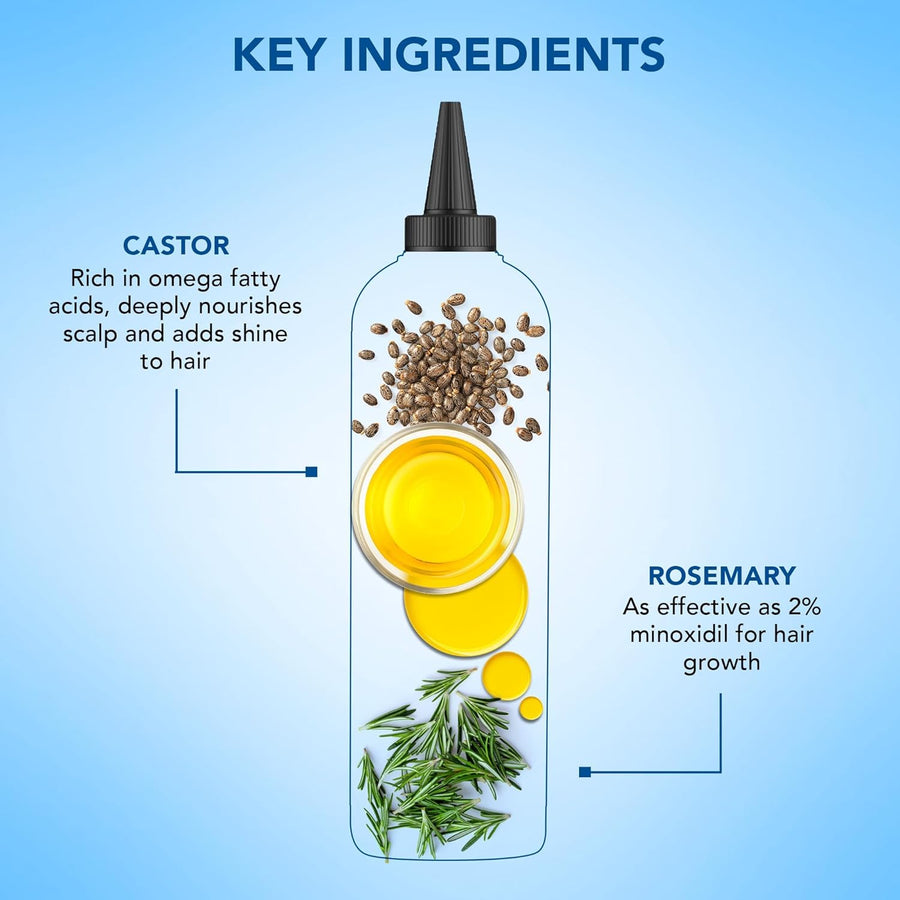 Botanic Hearth Rosemary & Castor Hair Oil (6.7 Fl Oz) | Nourishing And Strengthening Hair Treatment For Thicker, Healthier|Looking Hair | Paraben Free | Suitable For All Hair Types