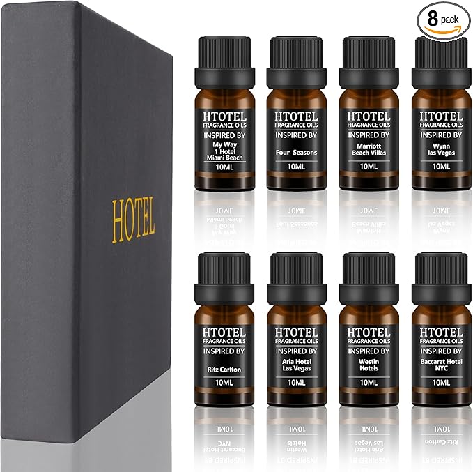 Hotel Collection Diffuser Essential Oil Gift Set,Hotel Scents for Home,Stress Relief Air Freshening,Ritz Carlton,My Way,Westin,Wynn Las Vegas,Baccarat,Four Seasons,Aria,Marriott Beach Villas