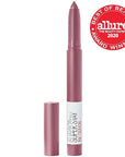Maybelline Super Stay Ink Crayon Lipstick Makeup, Precision Tip Matte Lip Crayon with Built-in Sharpener, Longwear Up To 8Hrs, Stay Exceptional, Purple Beige, 1 Count