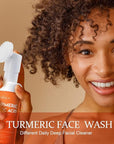 Turmeric Kojic Acid Facial Cleanser, Brightening Foaming Face Wash with Soft Massage Heads, Kojic Acid Cleanser Exfoliating, Turmeric Cleansing for Dark Spots 4.23 oz