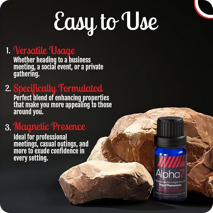 Alpha 7 Unscented - Pheromone Cologne for Men with Pure Pheromones - High Concentration Blend to Attract Women - Top Selling Perfume Oil Designed to Complement Your Scent ((10 ml))