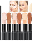 6 Colors Cream Contour Stick Makeup Kit, Primer Face Highlighter Contouring for Beginners, Highlight and Contour Kit, Cream Concealer Makeup Blush Stick, Primer Face Corrector (SET B)