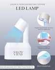 KISS Salon X-tend, Press-On Nails, Nail Glue Included, 'Satellite', Light Silver, Short Size, Coffin Shape, 30 Nails, 5Ml Led Soft Gel Adhesive, 1 Manicure Stick, 1 New Mini File, New Prep Pad