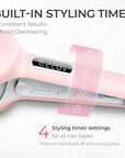 Curling Iron Hair Crimper Waver - TYMO ROVY Beach Waves Curling Wand, Ionic Deep Waver Hair Curler Tool with Ceramic 3 Barrel for Women, Dual Voltage, Anti-Scald, Easy to Use, Pink, 1.25 Inch