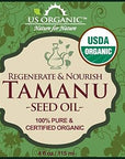 US Organic Tamanu Oil, USDA Certified Organic, 100% Pure Virgin Cold Pressed Unrefined, Dark Green Color, Sourced from Southeast Asia_Improved Cap_4oz (115 ml)