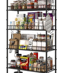 6 Tier Slim Storage Cart with Wheels, Metal Mobile Shelving Unit Organizer Utility Cart for Office Bathroom Kitchen Laundry Room Narrow Places (10inches)