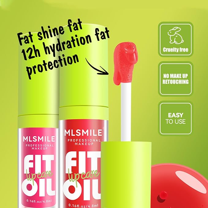 4 Colors Fat Oil Lip Gloss, Lip Oil Lip Glaze Hydrating Lip Glow Oil Big Brush Head Moisturizing Lip Gloss, Shiny Transparent Tinted Plumping Lip Oil Long Lasting Nourishing Non-sticky (08#)