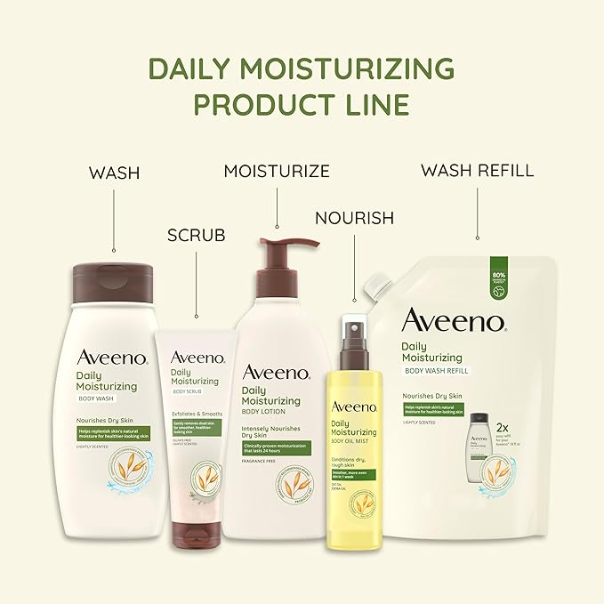 Aveeno Sheer Hydration Fragrance-Free Daily Moisturizing Lotion + Prebiotic Oat for Dry Skin, Lightweight, Fast-Absorbing Body Moisturizer Nourishes Skin with 48-hour Moisture, 12 fl. oz