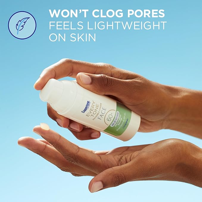 Coppertone Every Tone Invisible Finish Age UV Defense Face Sunscreen SPF 60+ with Bakuchiol, Lightweight, Blends in Clear Sunscreen for All Skin Tones, 1.7 Fl Oz Pump Bottle