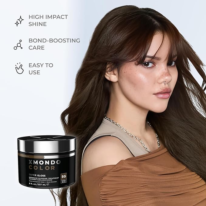 XMONDO Color 5G Golden Brown - Semi-Permanent Dye with Bond Booster to Nourish & Repair, Vegan, 8 oz
