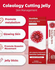 Coleology Cutting Jelly - Korean Jelly Stick Combo with 1200mg Garcinia Cambogia Extract, Chia Seeds Collagen, Detox & Digestion Support & Daily Care, Pomegranate Flavored -10 Sticks