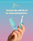 Juvia's Place Magic Lip Oil - Blue Berries - Smooth, Hydrating w/Vitamin E for Soft, Glossy, Juicy Lips - Infused with Fruit Extracts - Tinted, Shimmering, Lightweight & Non-sticky Lip Oil for Summer