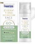 Coppertone Every Tone Invisible Finish Age UV Defense Face Sunscreen SPF 60+ with Bakuchiol, Lightweight, Blends in Clear Sunscreen for All Skin Tones, 1.7 Fl Oz Pump Bottle