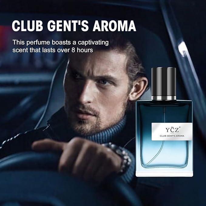 Ycz CLUB GENT'S AROMA, 1.7oz(50ml), Man Perfume, Nightclub Essential Fragrance, Long Lasting Cologne for Men with Aromatic Woody Notes of Aldehyde, Ginger, Mint, and Lemon