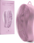 MainBasics Silicone Body Scrubber – Dual-Sided Shower & Scalp Scrubber, Gentle Silicone Loofah Alternative for Deep Clean (Pink, Scalp)