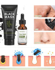 SHVYOG Blackhead Peel Off Face Mask, 3-in-1 Blackhead Remover Mask with Brush & Tea Tree Oil Serum, Charcoal Mask for Deep Cleansing Dirts, Pores, Skin Oil (100g+30ml)