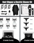 SUNNOW Hair Clippers for Men, Beard Trimmer & Hair Trimmer & Electric Foil Shavers Razor Kit, Hair Cut Machines Men's Beard Grooming Kit for Home, Barber(Black)