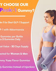 GLP-1 Supplement | GLP Gummy, GLP1 Probiotic Gummy for Women and Men, GLP 1 Gummy with Akkermansia Probiotic, Berberine, Support GLP-1 Naturally, Zero-Sugar, Yuzu Flavor - 1 Pack