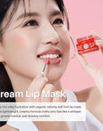 Sleeping Lip Mask Strawberry - Overnight Lip Treatment, Lip Care Hydration, Repair for Dry Cracked Lips, Vitamin C, Soft and Nourished Lips Overnight, Christmas, with Shea Butter - 0.42 Fl Oz