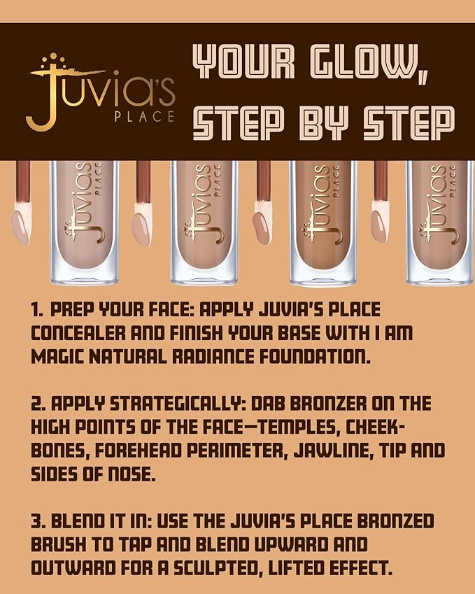 Juvia’s Place Bronzed Liquid Bronzer - Mahogany - Liquid Bronzer for Face with Silky Blendable Texture - Buildable Coverage for Natural Contour & Dimension - Easy-to-Blend, Patch-Proof Formula