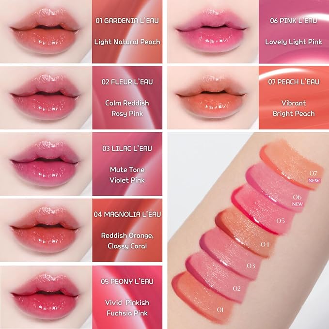 BBIA L’EAU Tint – Glossy & Glow Lip Stain, Watery Lip Tint, Non-Sticky, High Shine Finish, Long-lasting, Moisturizing, Lightweight, Natural, Daily Use, Vegan, Korean Lip Makeup (04 MAGNOLIA L'EAU)