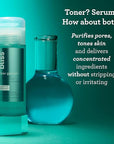 Bliss Clear Genius Clarifying Toner + Serum - 4.3 Fl Oz - Purifies Pores, Tones, Calms & Clears Skin - Salicylic Acid, Niacinamide & Witch Hazel - Clean Paraben Free - Vegan & Cruelty-Free