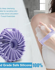 Silicone Body Scrubber，Exfoliating Body Scrubbers for use in Shower,Silicone Body Brush for Showering and Anti-Slippery Handles for All Skin Types (Purple)