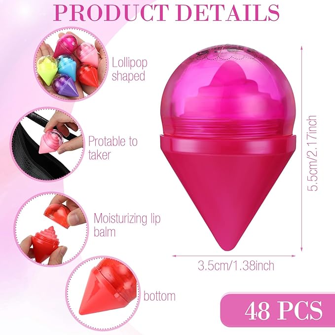 48 Pcs Ice Cream Party Decorations Balms