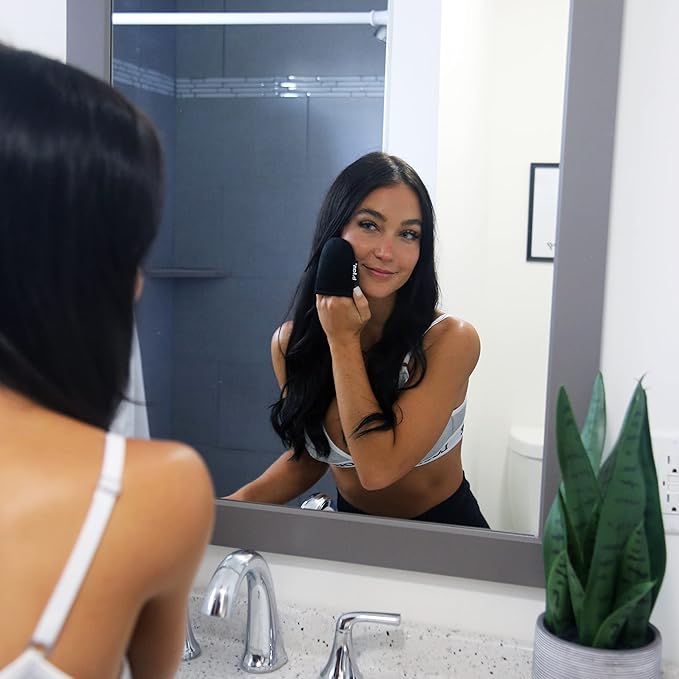 b.tan Face + Body Self Tanning Mitt Kit | Face & Body Mitt Bundle - Streak-Free, Velvety Soft, Reusable & Washable Self Tanner Mitt for Sunless Tan, Body Lotion, Tanning Lotion, Sprays, & Gels