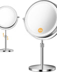 Makeup Mirror, 1X/30X Magnification with 3 Level LED Lights, 5000 mAh Rechargeable Double Sided 9” Magnifying Mirror with 360° Rotation, Perfect for Precision Grooming and Makeup, Women Gift