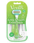 Gillette Venus Extra Smooth Green Disposable Women's Razors - 2 Count (Pack of 2)