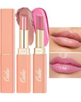 Oulac Moisturizing Shine Lipstick For Women Christmas Set 2PCS, 2 in 1 Tinted Lip Balm for Winter, Hydrated Juicy and Glossy Lip Color for Dry, Cracked and Chapped Lips, Vegan [07+14]