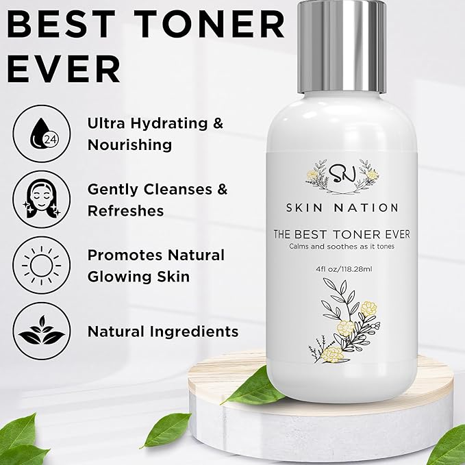 Refreshing Toner for Face with Rose Water and Organic Aloe for True Moisturization, Gentle Pore Cleaner & Pore Minimizer for Face, Hydrating Toner, Cruelty Free, Paraben Free, Skincare 4.0 Fl Oz