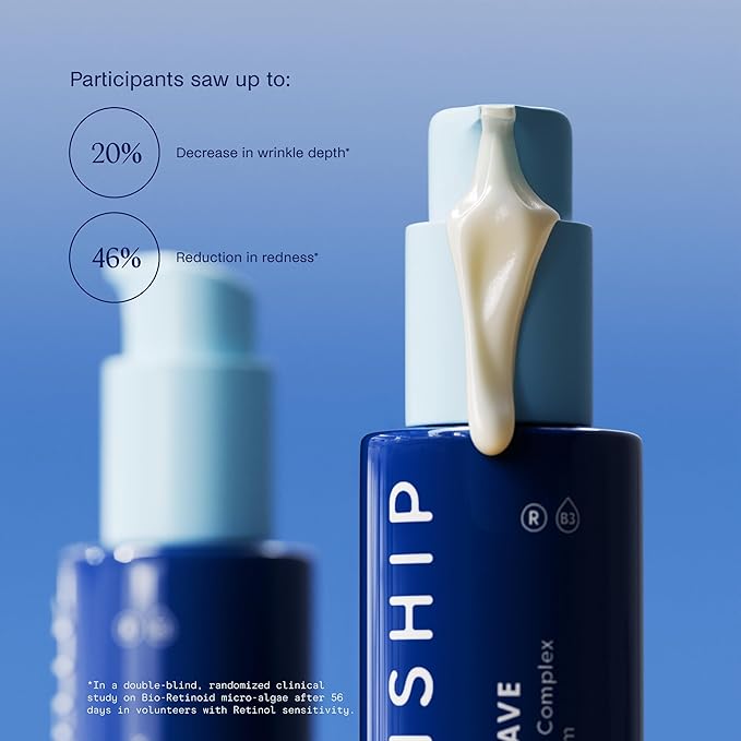 Kinship Self Reflect Probiotic Moisturizing Sunscreen + Dreamwave 2% Bio-Retinoid Overnight Renewal Serum - SPF 32 Lightweight 100% Mineral - Smooth Wrinkles